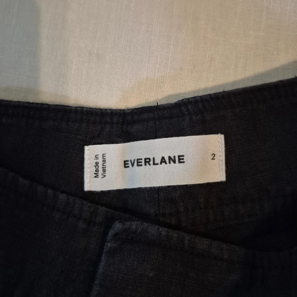 Everlane Women's Size 2 The Linen Way-High Drape Pants Flax Wide-Leg Minimalist